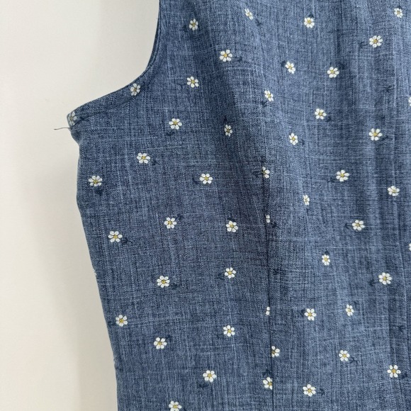 Vintage IZ California Chambray Dress Sleeveless‎ Mini Dainty Floral Size 11 - Picture 10 of 10